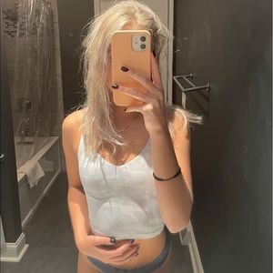 Lululemon White Camo Align Tank Size 0 with pads